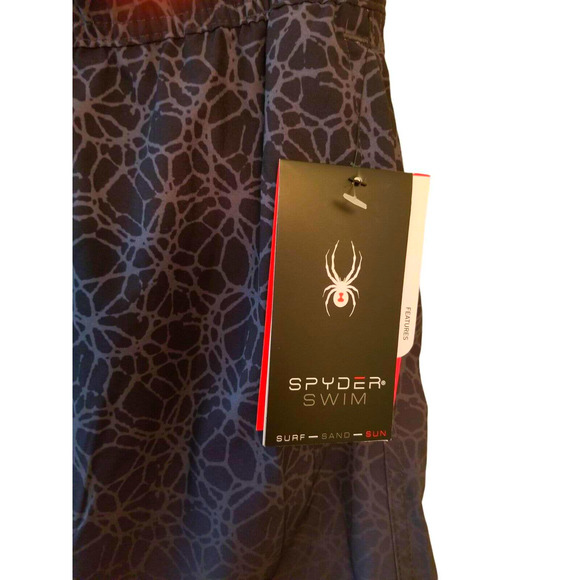 Spyder Swim Men's Shorts Size Large 34 INSEAM 10 IN Black Swim Trunks Surf NWT - Picture 4 of 5